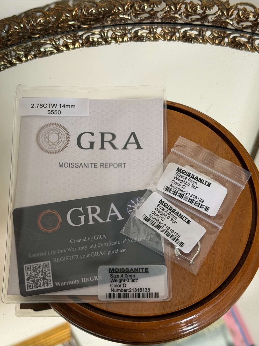 Moissanite Hoop Earrings 2.76 CTW D Color with GRA Certificate